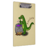 Funny green alligator kook cartoon klembord (Rechts)