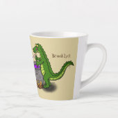 Funny green alligator kook cartoon latte mok (Rechts)