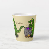 Funny green alligator kook cartoon latte mok (Voorkant)