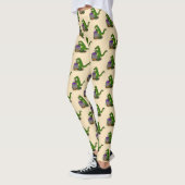 Funny green alligator kook cartoon leggings (Links)