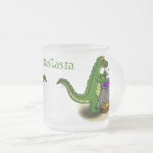 Funny green alligator kook cartoon matglas koffiemok (Voorkant rechts)