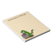 Funny green alligator kook cartoon notitieblok (Schuin)