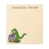 Funny green alligator kook cartoon notitieblok (Voorkant)