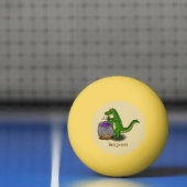 Funny green alligator kook cartoon pingpongbal (Net)