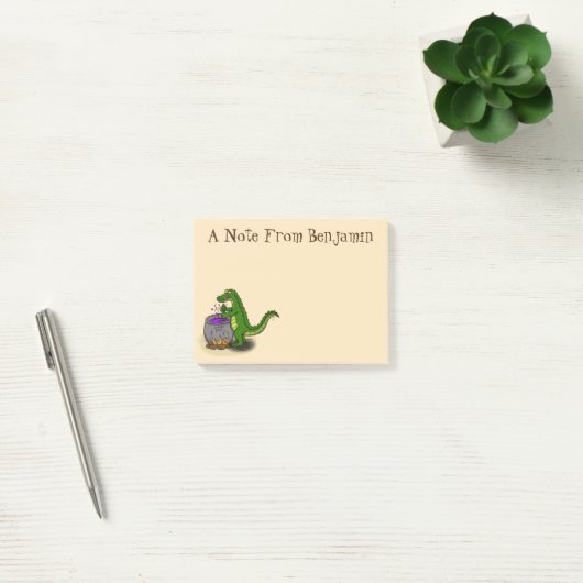 Funny green alligator kook cartoon post-it® notes (Kantoor)