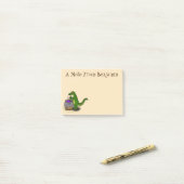 Funny green alligator kook cartoon post-it® notes (Op bureau)