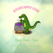 Funny green alligator kook cartoon raamsticker (Vel 3)