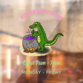 Funny green alligator kook cartoon raamsticker (Vel 2)