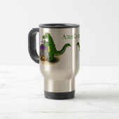 Funny green alligator kook cartoon reisbeker (Voorkant links)