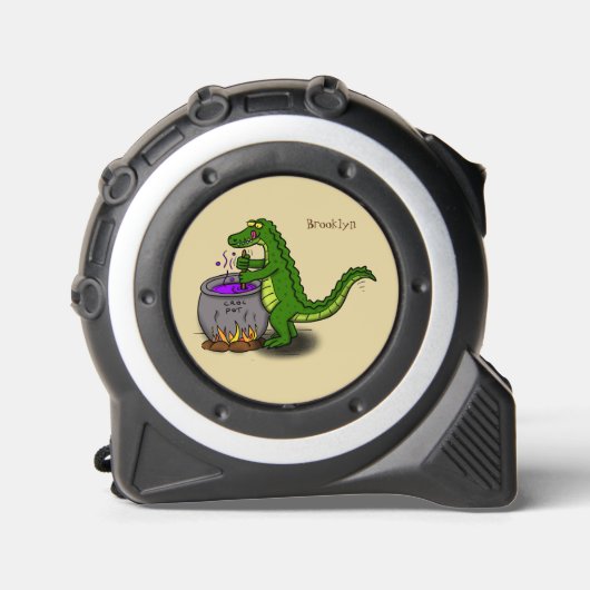 Funny green alligator kook cartoon rolmaat (Voorkant)