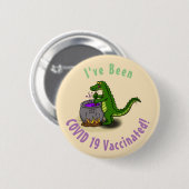 Funny green alligator kook cartoon ronde button 5,7 cm (Voorkant /achterkant)