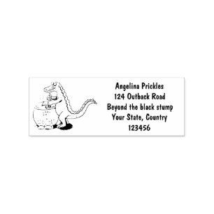 Funny green alligator kook cartoon rubberstempel