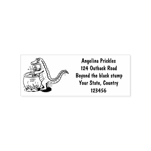 Funny green alligator kook cartoon rubberstempel (Afrduk)