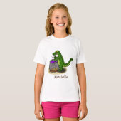 Funny green alligator kook cartoon t-shirt (Voorkant volledig)
