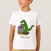 Funny green alligator kook cartoon t-shirt (Voorkant)