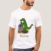 Funny green alligator kook cartoon t-shirt (Voorkant)