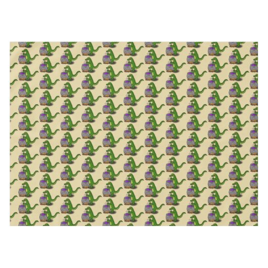 Funny green alligator kook cartoon tafelkleed (Voorkant (Horizontaal))