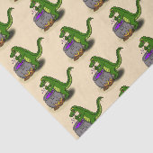 Funny green alligator kook cartoon tissuepapier (Detail)