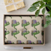 Funny green alligator kook cartoon tissuepapier (Geschenk)
