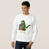 Funny green alligator kook cartoon trui (Voorkant volledig)