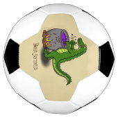 Funny green alligator kook cartoon voetbal (Gedraaid)