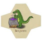 Funny green alligator kook cartoon voetbal (Enkel)