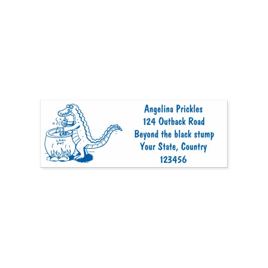 Funny green alligator kook cartoon zelfinktende stempel (Design)