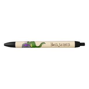 Funny green alligator kook cartoon zwarte inkt pen