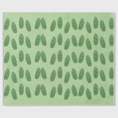 Funny Green Anthropomorphic Pickles With Faces Cadeaupapier (Vlak)