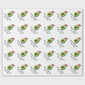 Funny green avocado Santa Wrapping Paper Cadeaupapier (Vlak)