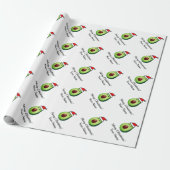 Funny green avocado Santa Wrapping Paper Cadeaupapier (Uitgerold)