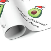 Funny green avocado Santa Wrapping Paper Cadeaupapier (Rol Hoek)
