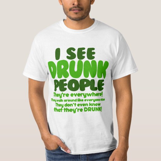 Funny Green Beer Day Humor T-shirt (Voorkant)