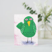 Funny Green Bird Briefkaart (Staand voorkant)