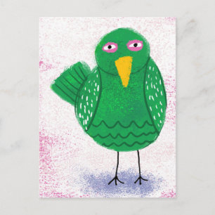 Funny Green Bird Briefkaart