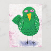 Funny Green Bird Briefkaart (Voorkant)