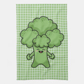 Funny Green Broccoli Kitchen Towel Theedoek (Verticaal)