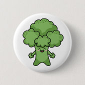 Funny Green Broccoli Ronde Button 5,7 Cm (Voorkant)