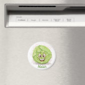 Funny Green Cabbage Drawing Custom Name fridge Magneet (Insitu (Vaatwasser))