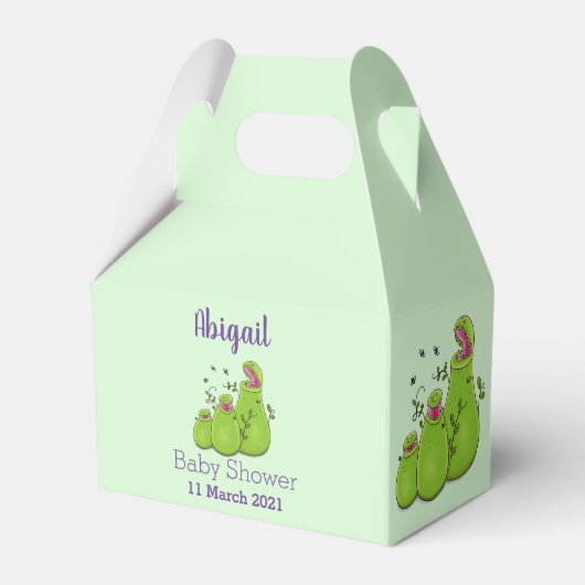 Funny green carnivorous pitcher planten cartoon bedankdoosjes (Voorkant Zijde)