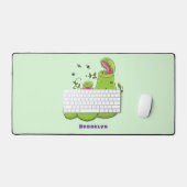 Funny green carnivorous pitcher planten cartoon bureaumat (Keyboard & Muis)