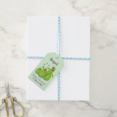Funny green carnivorous pitcher planten cartoon cadeaulabel (Met Touw)