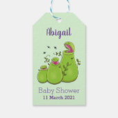 Funny green carnivorous pitcher planten cartoon cadeaulabel (Achterkant)