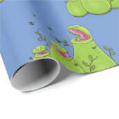 Funny green carnivorous pitcher planten cartoon cadeaupapier (Rol Hoek)