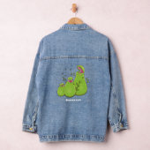 Funny green carnivorous pitcher planten cartoon denim jacket (Hangar)