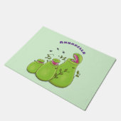 Funny green carnivorous pitcher planten cartoon deurmat (Schuin)