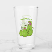 Funny green carnivorous pitcher planten cartoon glas (Achterkant)