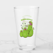 Funny green carnivorous pitcher planten cartoon glas (Voorkant)