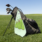 Funny green carnivorous pitcher planten cartoon golfhanddoek (Groen)