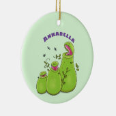 Funny green carnivorous pitcher planten cartoon keramisch ornament (Rechts)